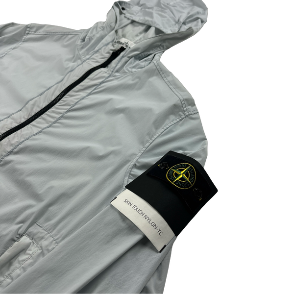Stone Island 2020 Light Blue Skin Touch Nylon Hooded Jacket - Small