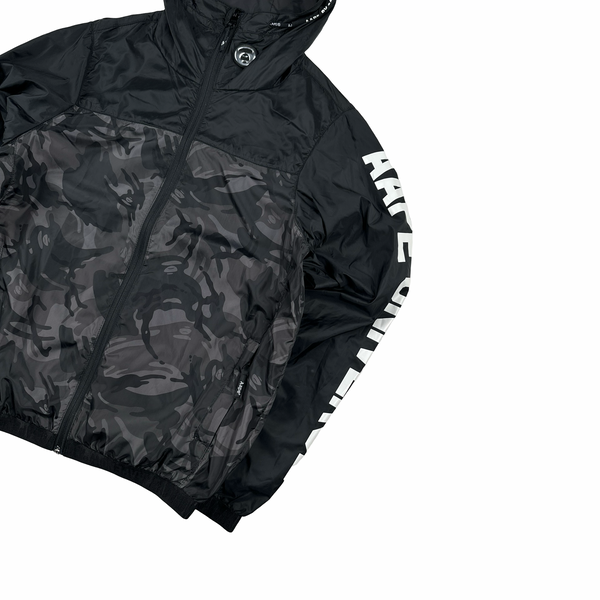 BAPE Camo Lightweight Arm Spellout Hooded Track Jacket - Small