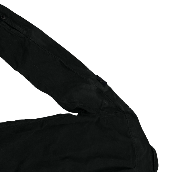 Stone Island 2017 Black Thick Brushed Cotton Overshirt - Large