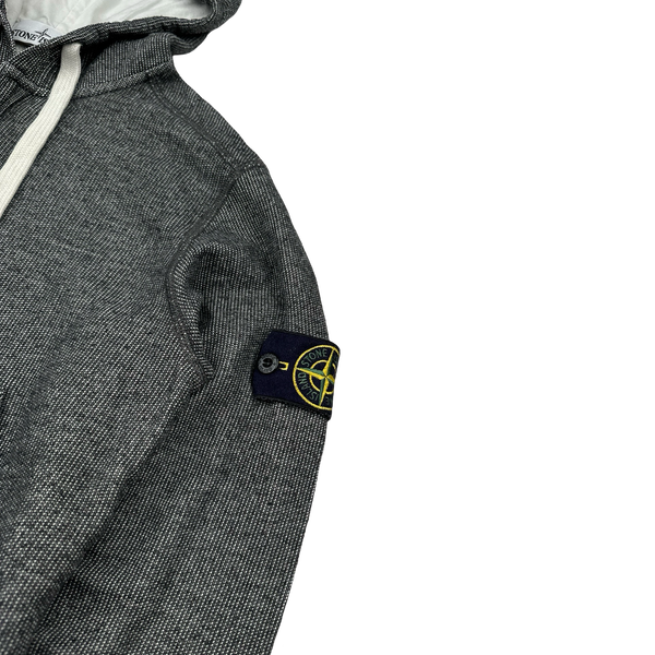 Stone Island 2015 Grey Cotton Marl Zipped Hoodie - Small