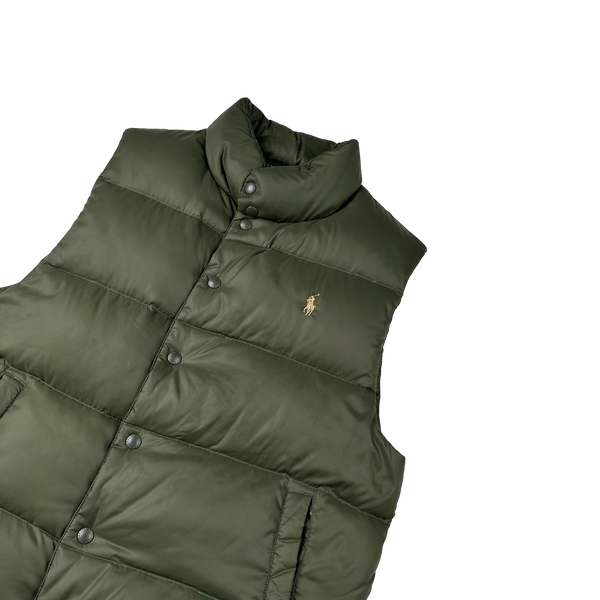 Ralph Lauren Green Down Puffer Gilet - Medium