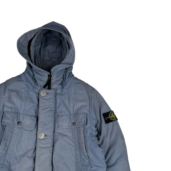 Stone Island Light Blue 2019 Micro Reps Primaloft Parka Jacket - Medium