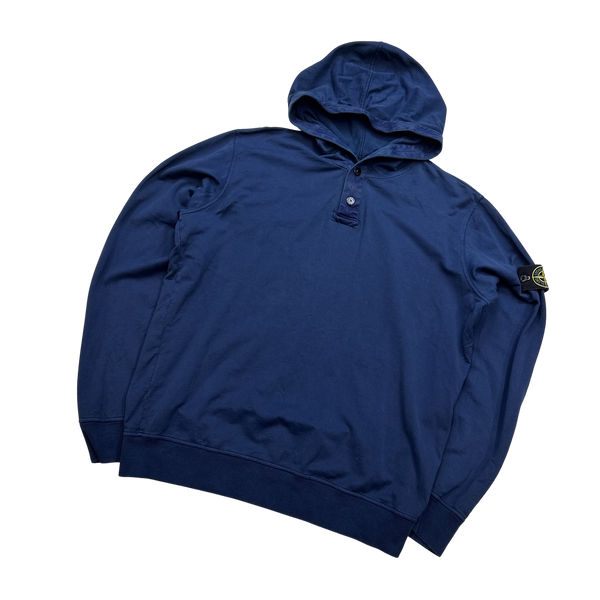 Stone Island 2013 Blue Cotton Pullover Hoodie - XL