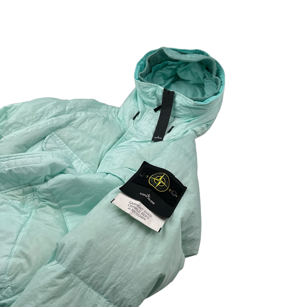 Stone Island 2022 Teal Garment Dyed Crinkle Reps R-NY Down TC Puffer - Medium