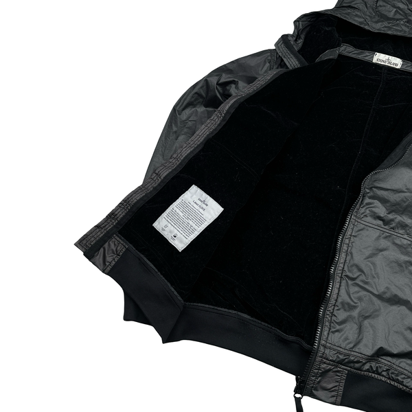 Stone Island 2018 Black Lamy Flock Hooded Jacket - XL