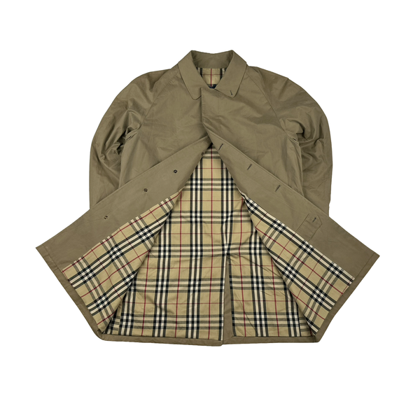 Burberry Nova Check Lined Tan Trench Coat - XL