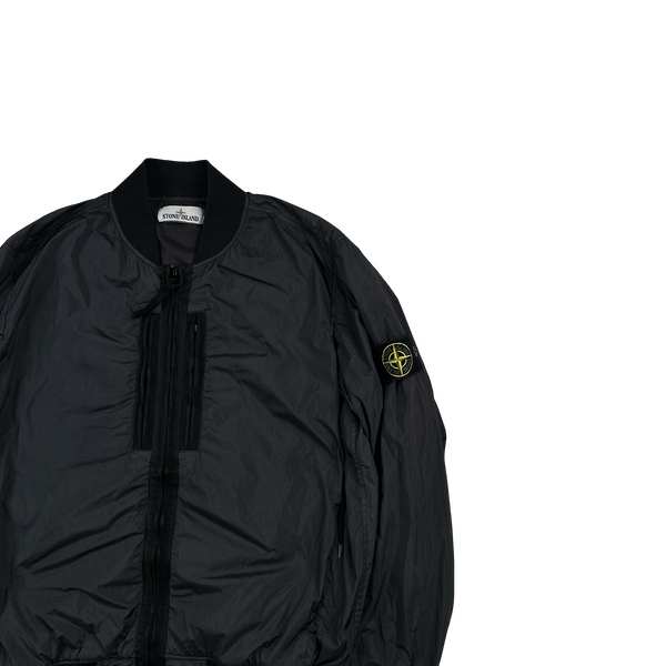 Stone Island 2017 Black Garment Dyed Crinkle Reps Jacket - Large
