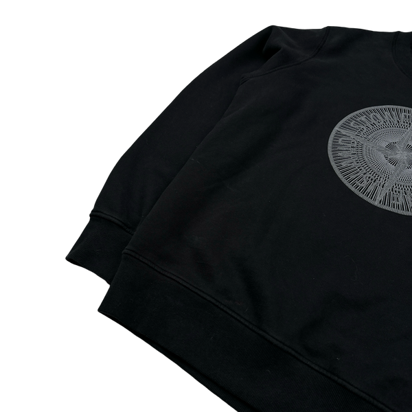 Stone Island 2023 Black Industrial Compass Cotton Crewneck - Medium