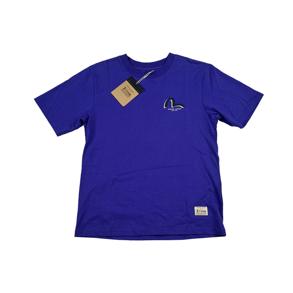 Evisu Graphic Blue Spellout T Shirt - Large