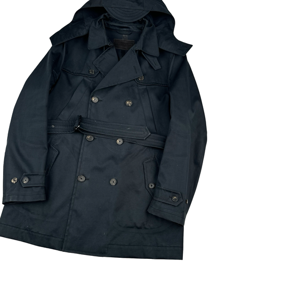 Salvatore Ferragamo Navy Trench Coat Jacket - Large