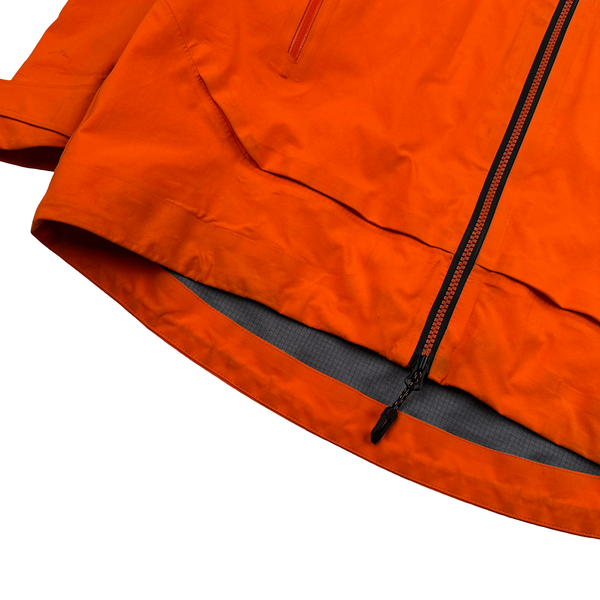 North Face Orange Gore Tex Colour Block Hooded Jacket - Small
