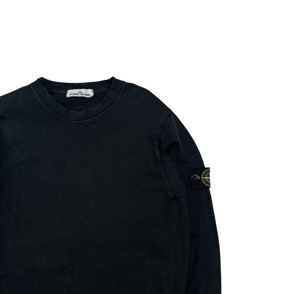 Stone Island 2015 Black Cotton Crewneck Jumper - Medium
