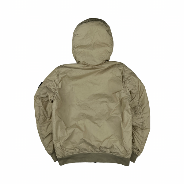 Stone Island 2022 Cream Crinkle R-NY Garment Dyed Jacket - Small