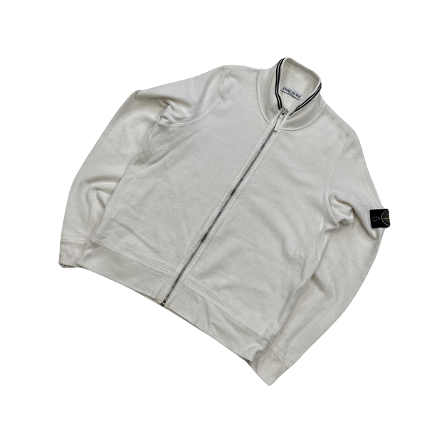 Stone Island White 2007 Zipped Knit Jumper - XL