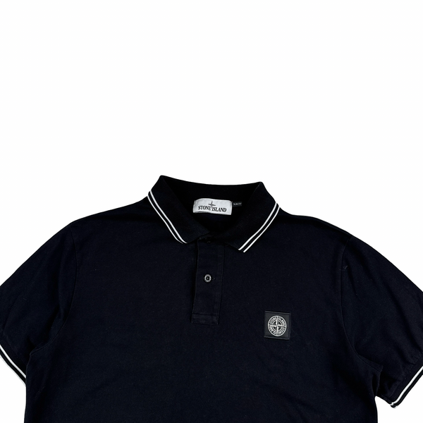 Stone Island 2018 Black Cotton Polo Shirt - Large