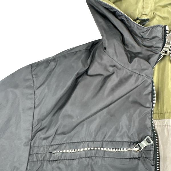 Prada Grey/Khaki Red Tab Reversible Nylon Windbreaker Jacket - Large