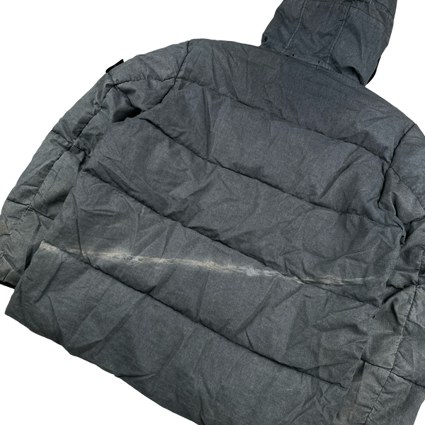 Stone Island 2018 Grey Lino Resinato Down-TC Puffer Jacket - XXL