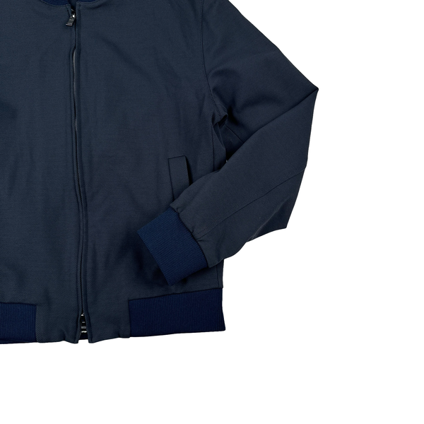 Hugo Boss Cotton Blend Navy Bomber Jacket - Medium