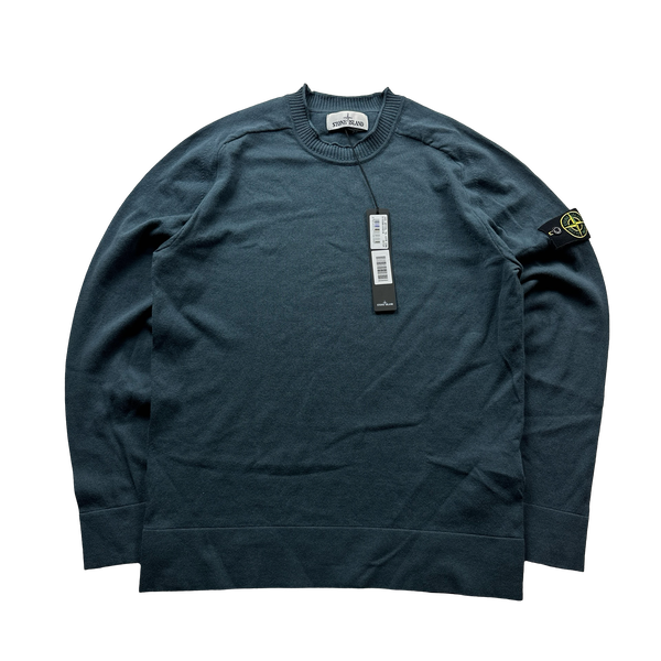 Stone Island 2019 Blue Lightweight Knitted Crewneck - Medium