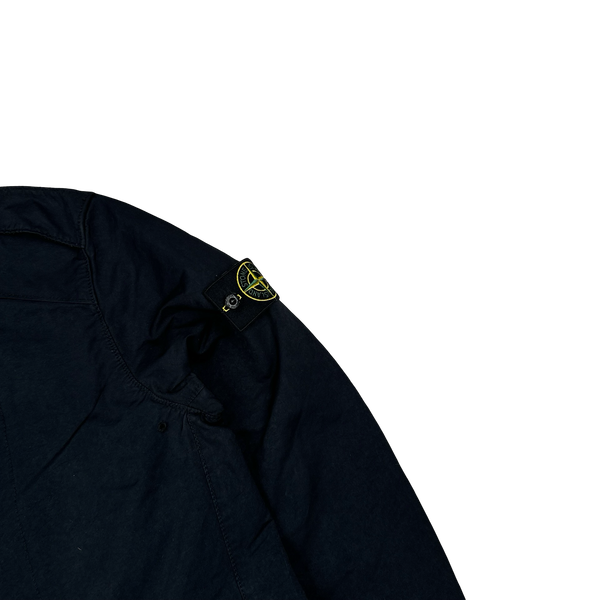 Stone Island 2019 Black David TC Garment Dyed Double Breasted Jacket - Medium