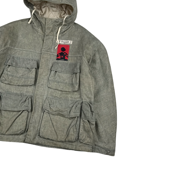 CP Company Melange Light Waxed Cotton Seed 3 Multi Pocket Jacket - XL