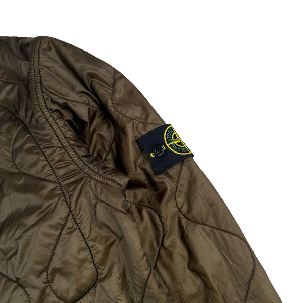 Stone Island 2007 Khaki Quilted Padded Bomber Jacket - Large
