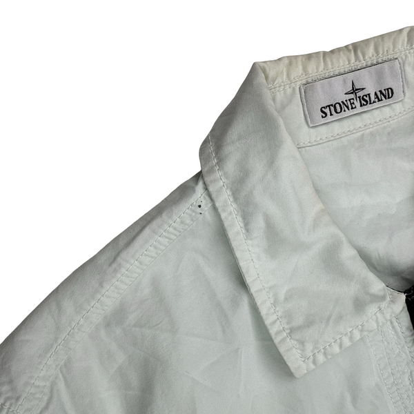 Stone Island 2022 Ice Blue Cotton Zipped Overshirt - Medium