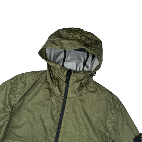 Stone Island Green Membrana 3L TC Hooded Jacket - Medium