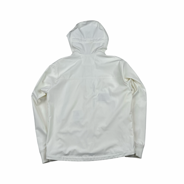 CP Company White Soft Shell Goggle Jacket - Medium