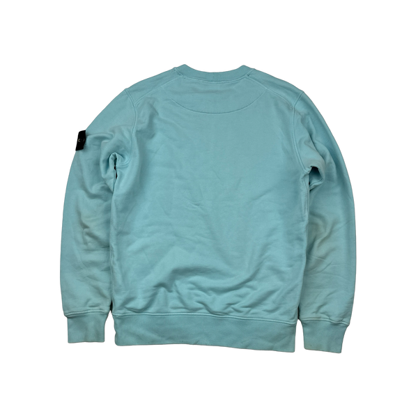 Stone Island 2021 Light Blue Cotton Crewneck - Small