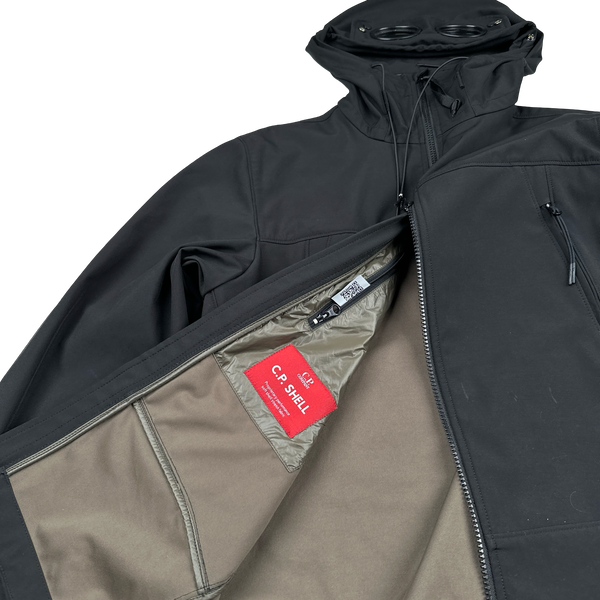 CP Company Black Soft Shell Goggle Jacket - Medium