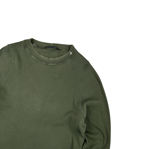 Stone Island Green Stellina Knit Cotton Crewneck Jumper - Small