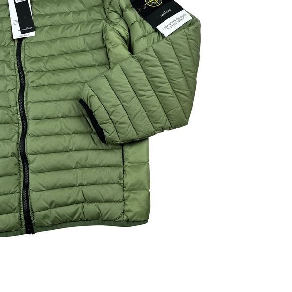 Stone Island 2023 Green Loom Woven Down Puffer Jacket - Medium