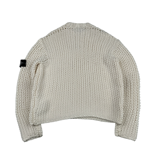 Stone Island 2025 UV-REACTIVE Heavyweight Yarn Knit White/Pink