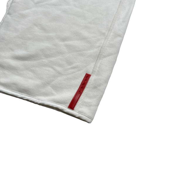 Prada Deadstock White Red Tab Cotton Joggers - 34"