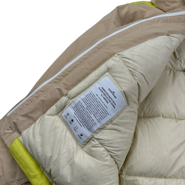 Stone Island 2024 Panno Resinato Plated Reflective Down Marina Parka Jacket - Large