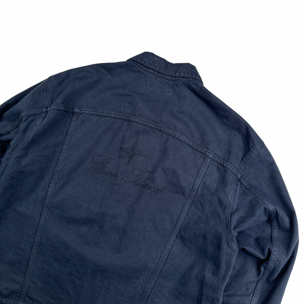 Stone Island x Supreme 2023 Navy Bull Denim TC Jacket - Large