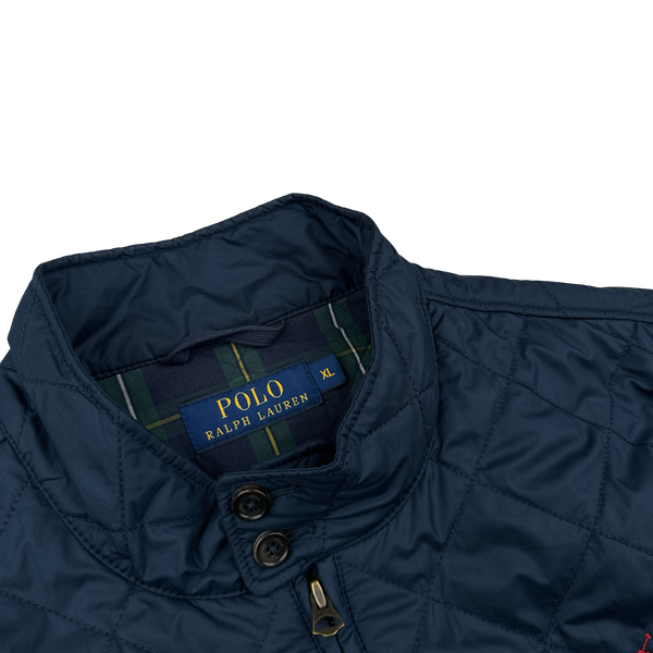 Ralph Lauren Navy Quilted Zipped Jacket - XL