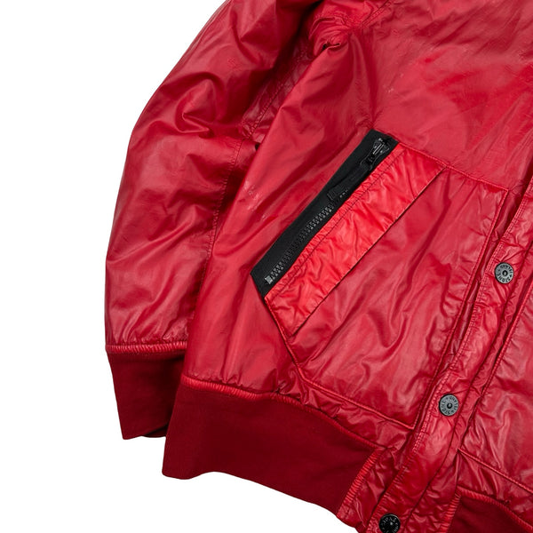 Stone Island 2012 Red 30th Anni Mussola Gommata Padded Jacket - Large