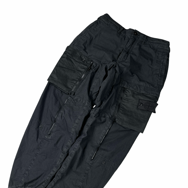 Stone Island Shadow Project 2020 Black Zipped Pocket Trousers Cargos - Small