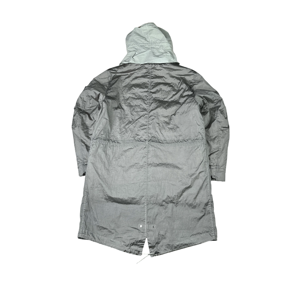 Stone Island 2022 Grey/Light Blue Nylon Metal Watro Primaloft Parka - Large