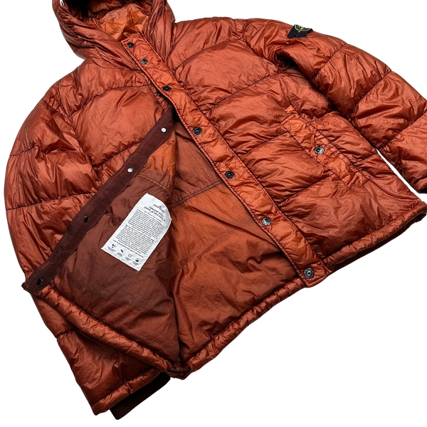 Stone Island 2013 Burnt Orange Garment Dyed Puffer Jacket - 3XL