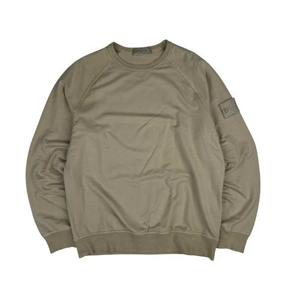 Stone Island 2021 Beige Ghost Piece Cotton Crewneck - Small