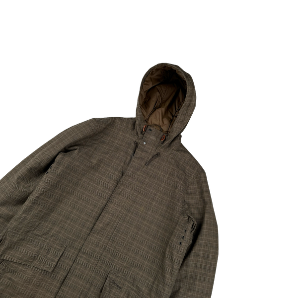 Barbour Audell Checked Quilted Long Jacket - Small
