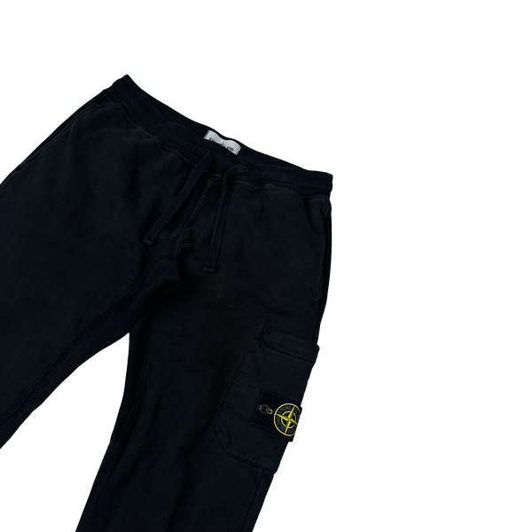 Stone Island Black Cotton Joggers - Medium