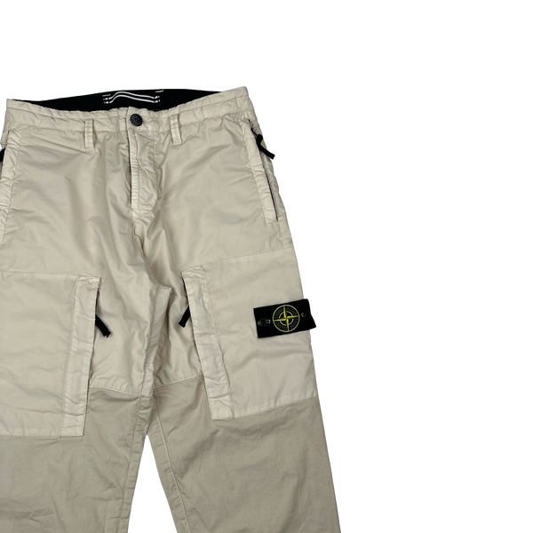 Stone Island 2020 Mussola Panel Beige Cargo Trousers - 30"