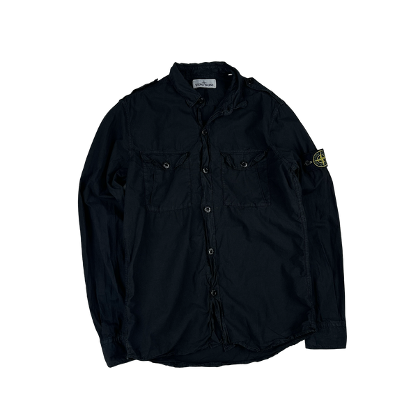 Stone Island 2016 Black Buttoned Double Pocket Overshirt - Medium