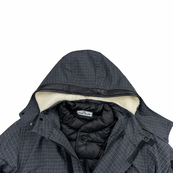 Stone Island Reflective Ripstop Chine Parka Jacket - Large
