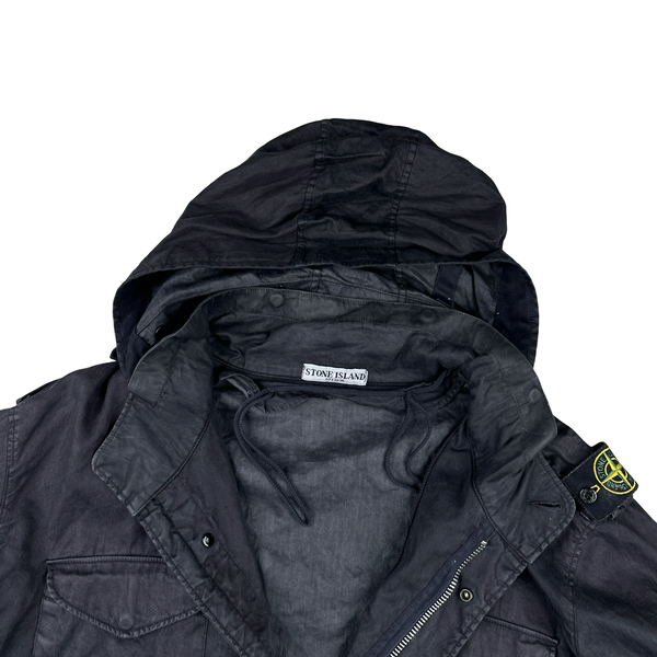 Stone Island 2005 Navy Shoulder Badge Lino Flax Dutch Rope Jacket - 3XL