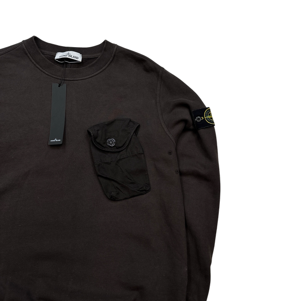 Stone Island 2021 Brown Chest Pocket Jumper - Medium